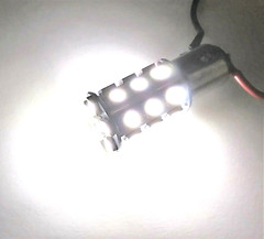 3 Super Bright 12 volt White LED BAY15D Double Filament Inline Pins Light Bulbs