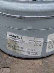 Ametek Lamb 116765-13 Vacuum Motor 120V 50/60Hz Universal Vacuum Motor Blower
