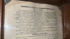 Vintage Weston AC-DC Ammeter Model 370