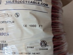CCT 4051RD1S 18AWG 2C Solid Fire Alarm Cable FPLR 1, 000 Ft. Spool Red