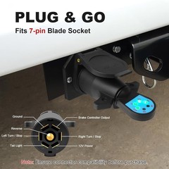 7-Pin Trailer Plug Tester 12V – 7-Way RV Round Wiring Light Brake Connector