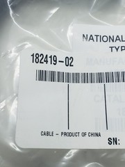 NATIONAL INSTRUMENTS 182419-02 CORDSET CABLE 2 METERS LONG, NIB