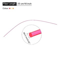 Fiber Optic Rods PMMA 0.5mmx25cm Sight Filament Red, Green, Orange 1 Set Pack 6