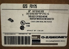 Oz-Gedney OZG FD175 3/4″ Cast Device Box – NEW