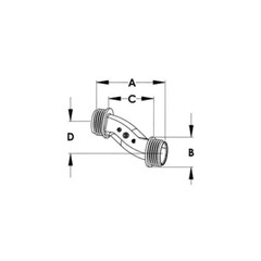 Bridgeport 1520-DC, 1/2″, Die-Cast, Offset, Thrd Male, Rigid Con Nipple, 1 pc