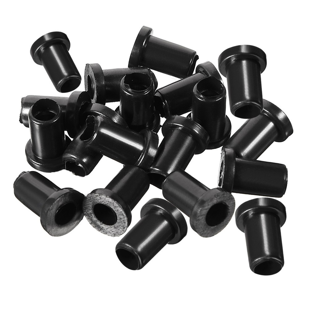 20 Pcs 5mm ID PVC Strain Relief Cord Boot Protector Cable Sleeve Hose Black