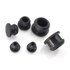 Black 2.5-60.6mm Silicone Rubber Snap-On Hole Plug Blanking Seal Bung Pipe Tube