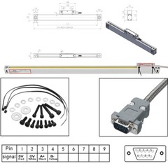 Precision 1μm Linear Scale DRO 2/3 Axis Digital Readout Glass Encoder Lathe Mill