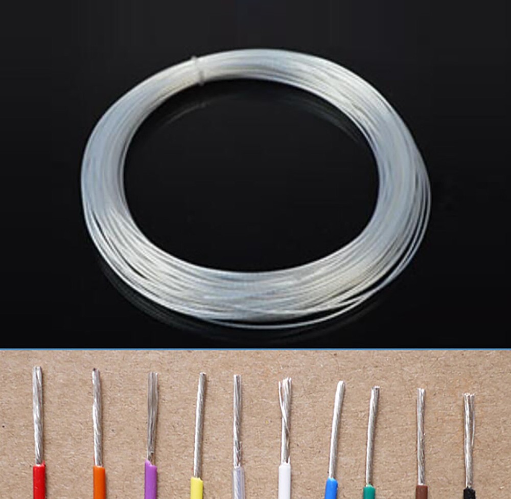 Clear Flexible PTFE FEP Wire Silver Plated Copper Cable HiFi Audio Speaker DIY