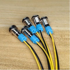 5pcs 8mm LED Metal Indicator Light Waterproof Indicator Light Color: Red 110V