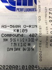 KALREZ AS-568A O-RING K#109, COMPOUND:4079, 2-109, 0226-10486, 119472