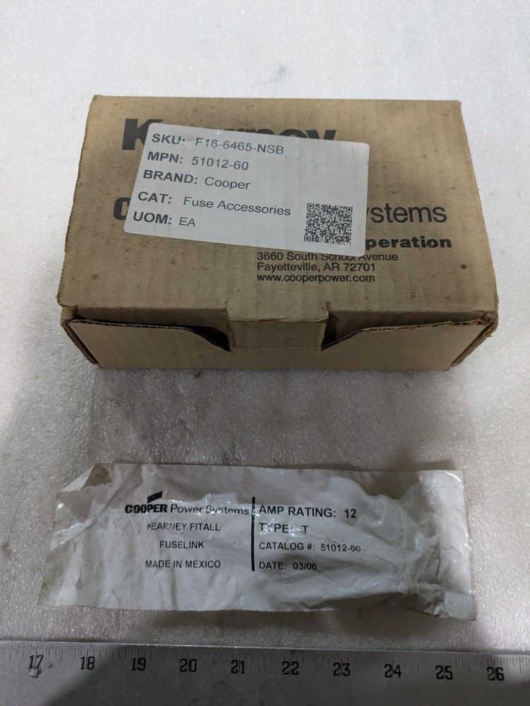 Cooper 51012-60 Type T Fit-All Fuselink 12A Power Series Fuse Link Industrial