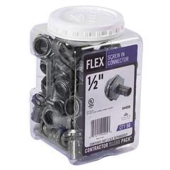 Halex 04405B, 1/2″Die Cast Screw In Flex Connectors, 1pc
