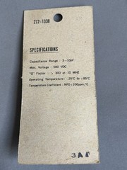 Archer 272-1338 Trimmer Capacitors 3-10pF Pack of 2 NOS