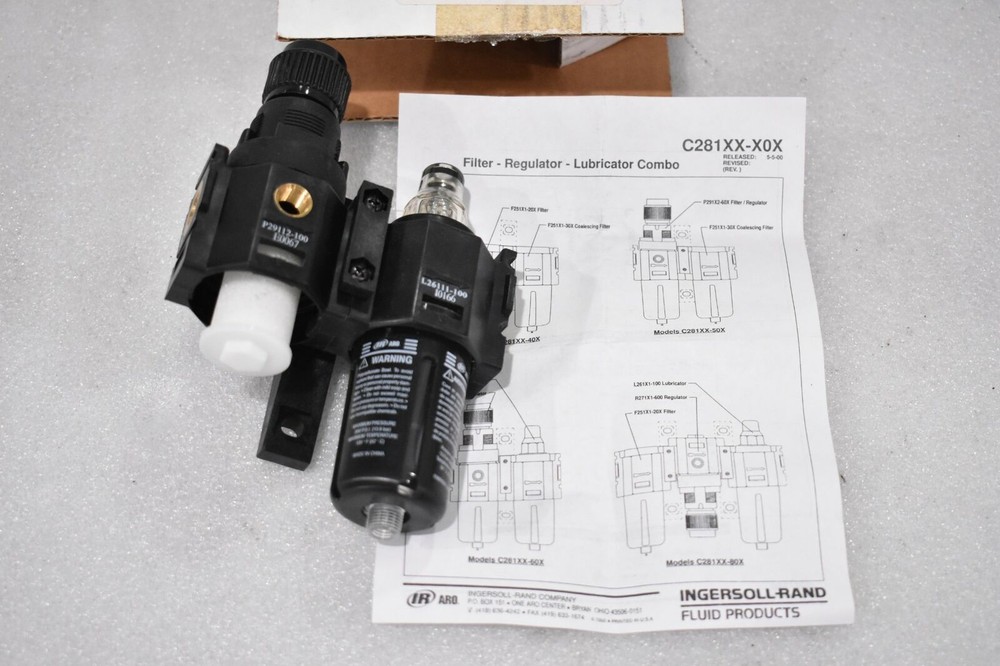 INGERSOLL RAND C28111-600 1/8 F/R-L COMBO PNEUMATIC LUBRICATOR & REGULATOR