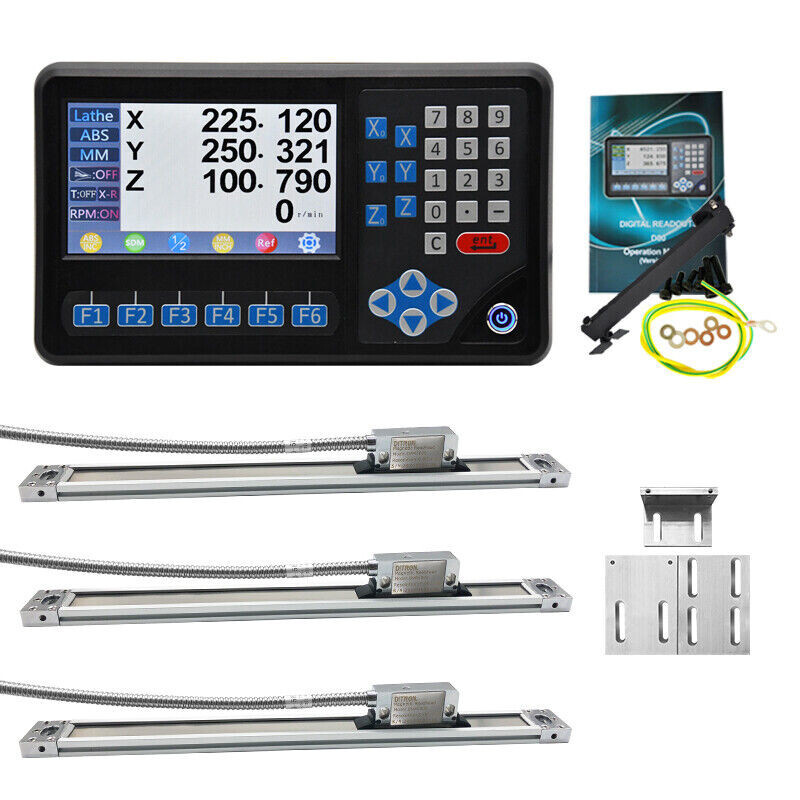 3 Axis Digital Readout DRO Magnetic Scale 5um 50-1100mm IP67 Lathe Mill Milling