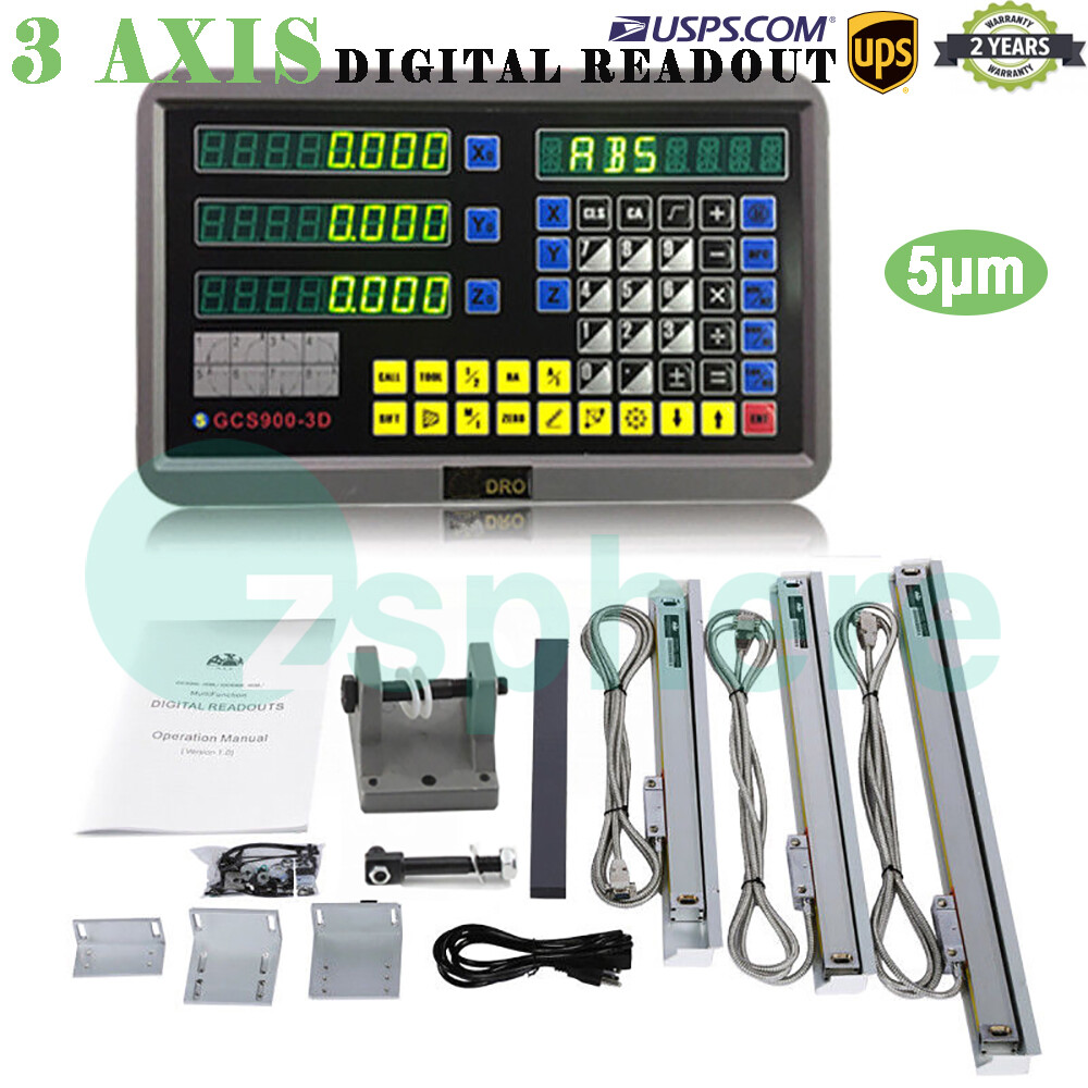 Linear Sensor Scale 2Axis/3Axis Digital Readout DRO Display for Mill Lathe EDM