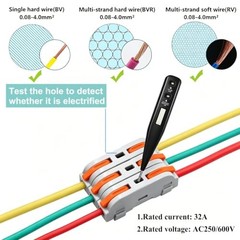 60PCS Lever Wire Connectors Quick Connect Electrical Splicing Kit AWG 28-12