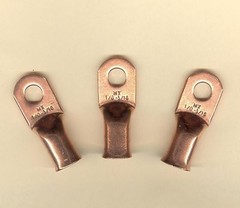 5 Bare Battery COPPER Ring Lug Terminal Connector #1/0 Gauge 5/16 Stud MOLEX