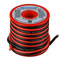 BNTECHGO 14 Gauge Silicone Wire Spool 20Ft Red and 20Ft Black Flexible 14 AWG St