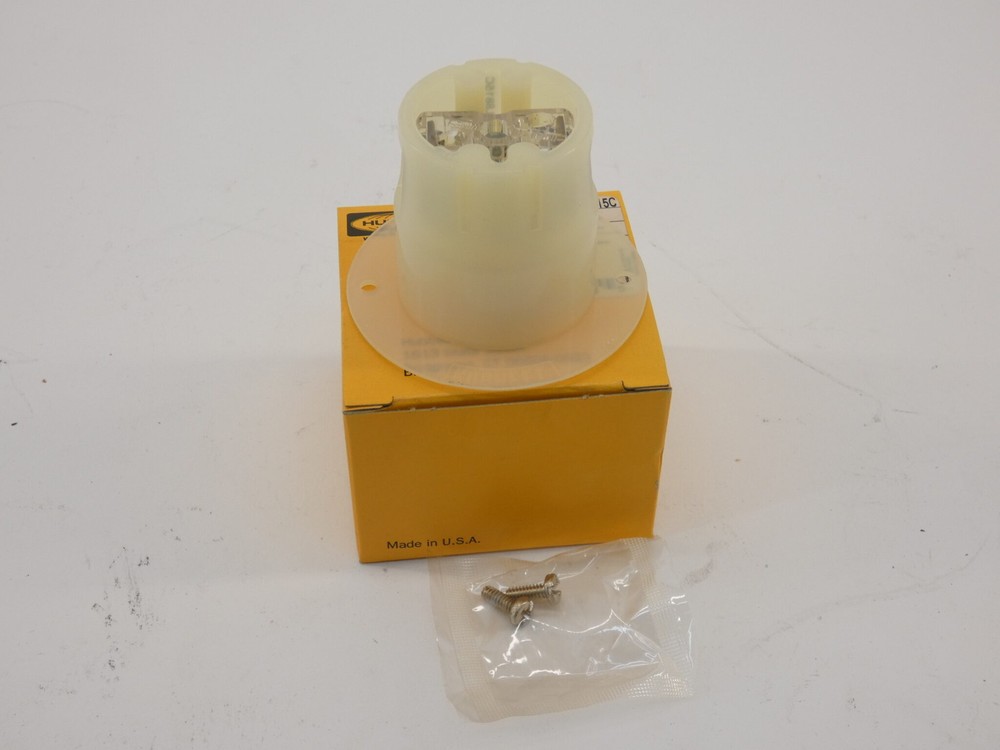 Kellems Hubbell HBL8815C Flanged Inlet, 20A, 250V, 2P, 2W – NEW Surplus!