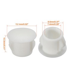 50pcs 9.5mm x 10.3mm Beige Nylon Round Snap Locking Panel Hole Cover