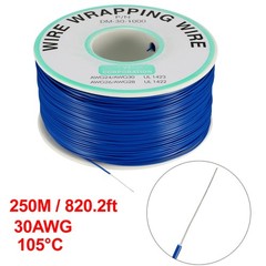 Wrapping Wire Tin Plated Copper Wire P/N DM-30-1000 30 AWG 250M Length Blue