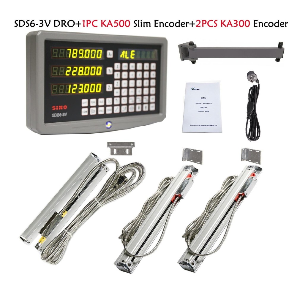 SINO SDS6-3V 3 Axis Digital Readout And 3PCS KA300 1um Linear Scale Encoder