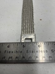 Flat Braided Tinned Copper Jumper Grounding Strap 10”x 1” X 3/8” Square Hole