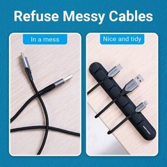 Cable Holder Clips Cable Management Cord Organizer Silicone USB Charging Cable