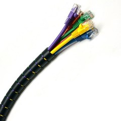 4.92FT x 1.2″ Spiral Cable Wire Zip Wrap Tube Tubing Computer Manage Cord Black
