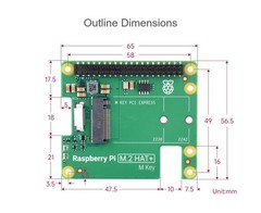Official Pi PCIe to M.2 HAT for Raspberry 5, + HAT+ Board Only