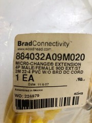 BRAD CONNECTIVITY 884032A09M020, MICRO-CHANGE Extension 4P M/F 2m NEW