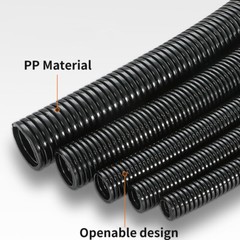 Cable Flexible Conduit / Sleeving / Sheathing Split & Unsplit Loom Harness Black