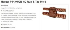 NEW Ultraweld Harger PT4/04/0B 4/0 STR parallel run and tap mold weld