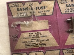 Sans-A-Fuse FA 1000-1 Circuit Breakers Replaces Zenith 136-71, Emerson, Motorola