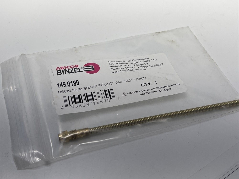 ABICOR BINZAL NECKLINER BRASS PP401D .045-.062 F/180D, Binzel 149.0199