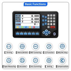 3 Axis DRO Meter RPM Linear Scale 12x16x36inch 9×49 Bridgeport Mill 5um