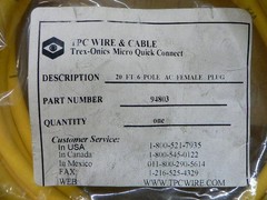 Tpc Wire And Cable 94803 20 Ft 6 Pole Ac Female Plug New