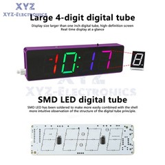 DIY Electronic Clock Kit LED Digital RGB Clock Time Temperature Date Display 5V