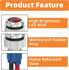 Energy Saving Indicator Light LED 12V 24V 110V 20mA Panel Mount 6mm Hole 5 PCS