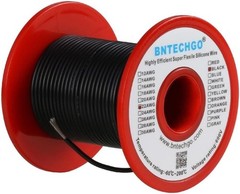 22 Gauge Silicone Wire Spool 100 ft Black Flexible 22 AWG Stranded Tinned Cop…