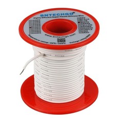 22 Gauge Silicone Wire Spool White 100 feet Ultra Flexible High Temp 200 deg…