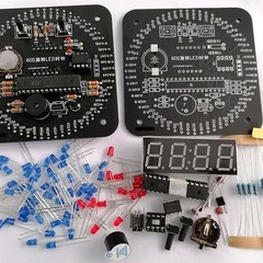 DIY Rotating LED Electronic Digital Clock Kit Learning Board DC5V DS1302 + SheH1