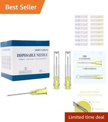 20 Gauge Luer Lock Needle – 1 Inch, 100 Pack – Durable Industrial Dispensing