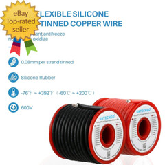 12 Gauge Silicone Wire Spool Red and Black Each 25Ft Flexible 12 AWG Stranded