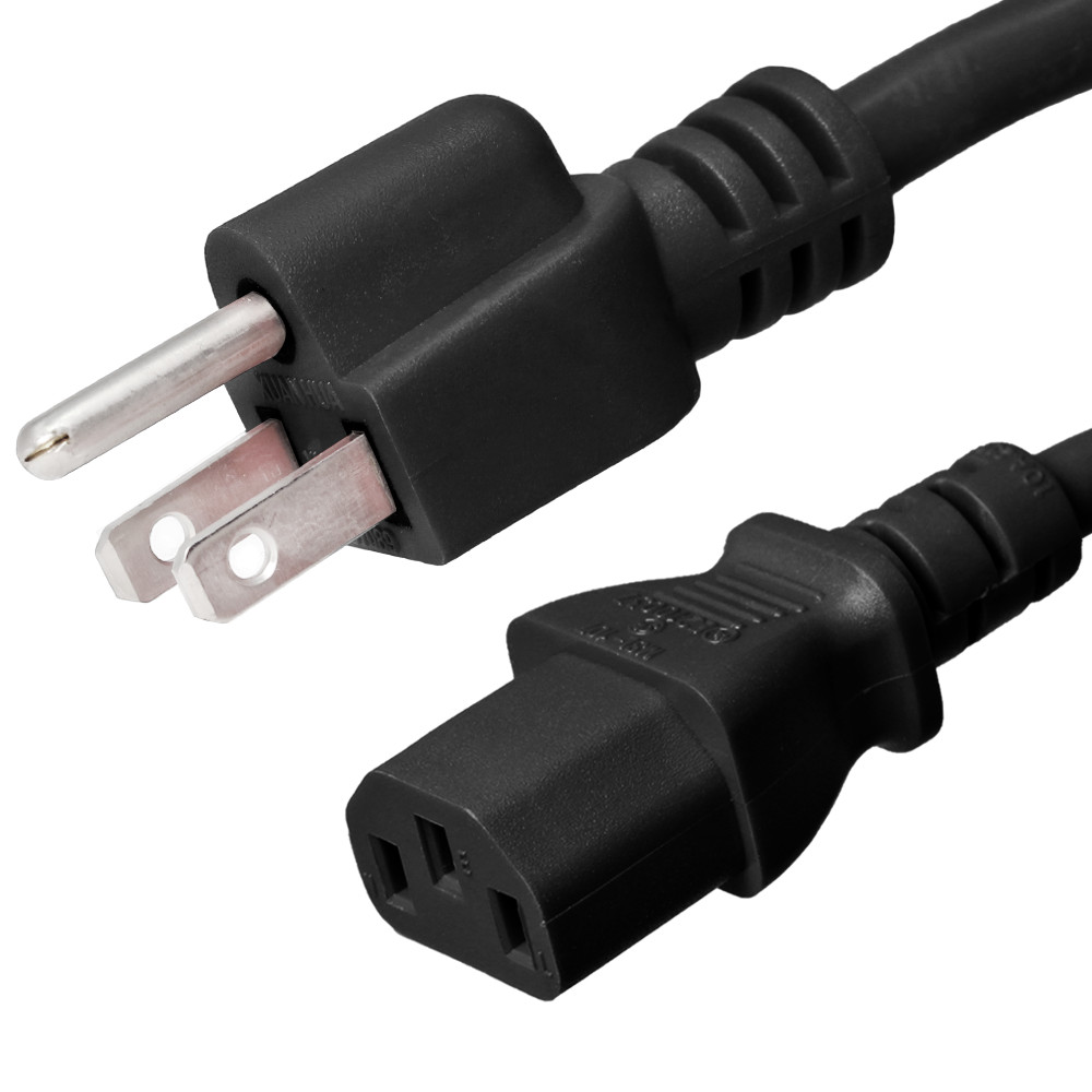 AC Power Cord, 5-15P to C13, 15 ft, 10A/125V, 18/3 AWG – Iron Box # IBX-4908-15M