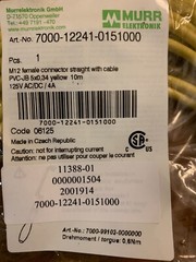Murr Elektronik 7000-12241-0151000 M12 female connector straight w/ 10m cable