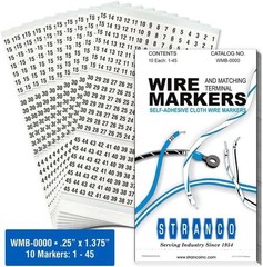 Wire Marker Book Numbered 1-45 for Cable Management, Vinyl-Coated, High-Tack …