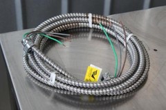 3-Wire Fixture Whip 12 Gauge Solid CU Wire x 14 ft Metal Clad MC Lite Union Made